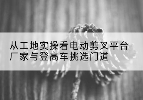 龙子湖电动剪叉升降平台厂家-从工地实操看电动剪叉平台厂家与登高车挑选门道